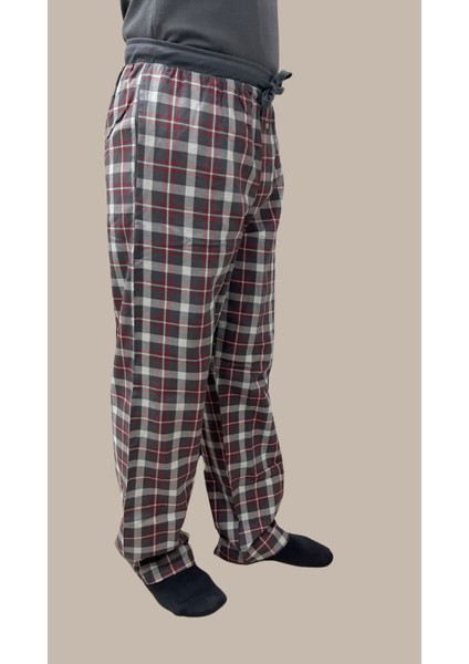 Cepli Erkek Pijama Altı Ekose Desen Dokuma Pamuklu Kumaş indirimleri