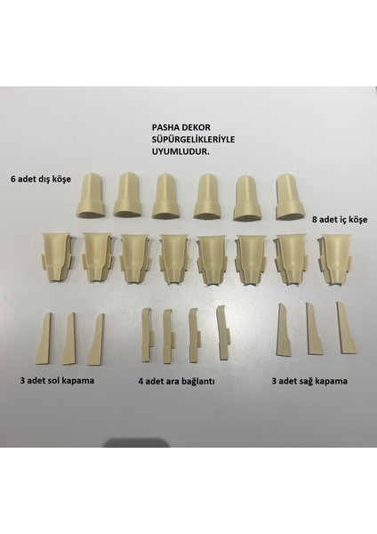 8 cm Krem Süpürgelik İç Köşe Dış Köşe Aparat indirimleri