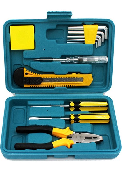 12 Adet Evrensel Tamir Seti Plastik Alet Kutusu ile Anahtarı, Mezura ve Oto Tamir Donanım Araçları Için Tornavida Seti (Yurt Dışından)