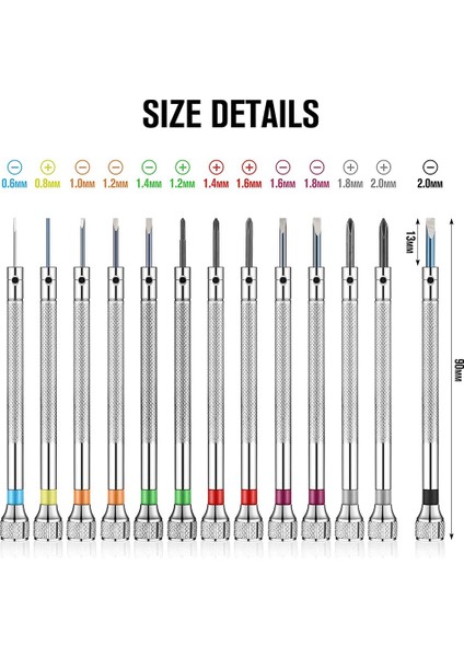 13 Parça Mini Hassas Saat Tornavida Kuyumcu Saat Tornavida Seti 0,6-2,0 Mm, 13 Ekstra Değiştirilebilir Bıçaklı (Yurt Dışından) fırsatları