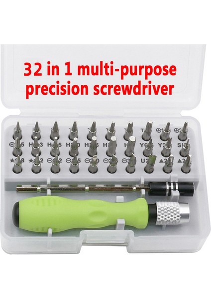 32'si 1 Arada Çok Fonksiyonlu Manuel Tornavida Ev Aletleri Bakım Aracı Hassas Tornavida Seti (Yurt Dışından)