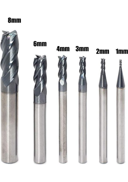 Adet 4 Flüt Freze Seti Çelikler Için Kare Cnc Karbür Freze Kesici Spiral Freze Uçları Dia (1 2 3 4 6 8mm) (Yurt Dışından) fırsatları