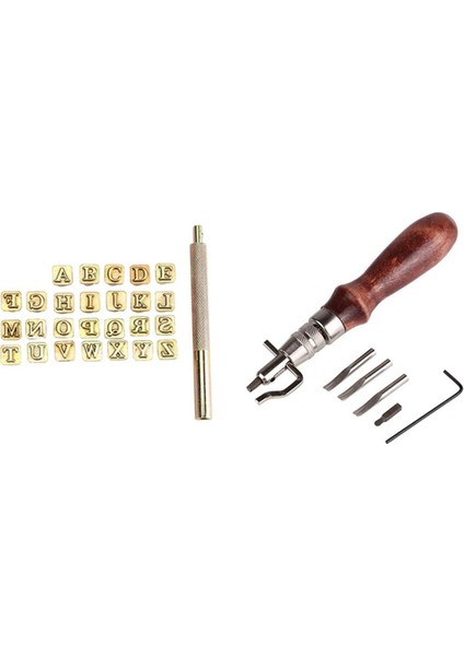 26 Adet Çelik Alfabe Pul Punch Seti 7'si 1 Arada Ayarlanabilir Dikiş Kanal Açma ve Kırma Kenar Eğimli (Yurt Dışından)
