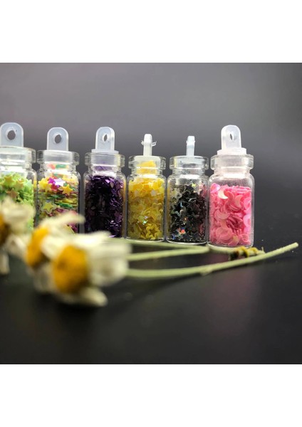 Nail Art Kavanoz Süslemeleri Çok Renkli (6lı)