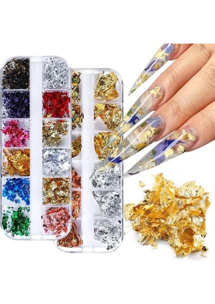 Nail Art Kırık Folyo Süsleme (12'li)