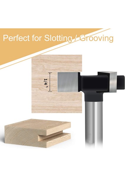 2x Cnc Spoilboard Yüzey Freze Uçları, 1/4 Inç Şaft 1 Inç Kesme Çapı, Döşeme Düzleştirme Yönlendirici Bit Planya Ucu (Yurt Dışından)