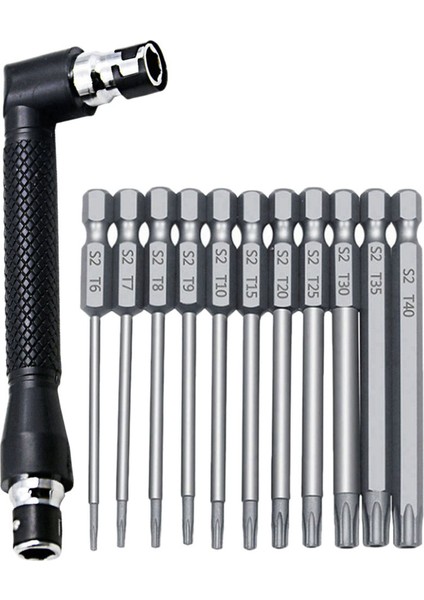 Lkpcıgcxm 12 Adet/takım 1/4 Inç Altıgen Şaft ve L Şekilli Anahtar Seti T6-T40 3 Inç Uzunluk S2 Çelik Torx Başlı Tornavida Matkap Seti Uçları (Yurt Dışından) fiyatları