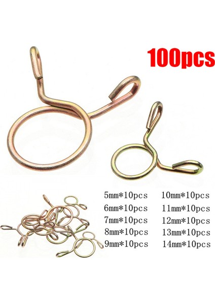 100 Adet Hortum Kelepçesi Çinko Kaplama Yay Klipsleri Dişli Hortum Yakıt Hattı Kelepçesi (Yurt Dışından) fiyatları