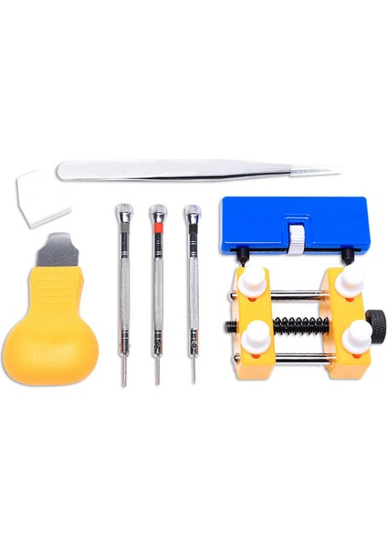 Adet Saat Tamir Aracı Yedek Parça Aksesuar Seti Saat Kutusu Açma Bandı Sökücü Pil Değiştirme Saat Tutucu Cımbız (Yurt Dışından)