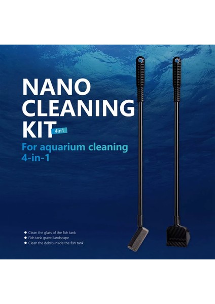 Akvaryum Temizleme 4 In 1 Alet Seti Balık Ağı Yosun Kazıyıcı Balık Tankı Cam Temizleme Uzun Saplı Fırça (Yurt Dışından) fiyatları