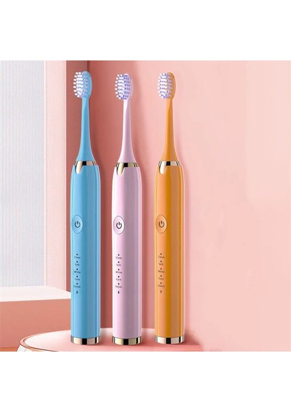 Güçlü Ultrasonik Sonic Elektrikli Diş Fırçası USB Şarj Şarj Edilebilir Diş Fırçası Yıkanabilir Elektronik Beyazlatma Diş Fırçası Kafası (Yurt Dışından) modelleri