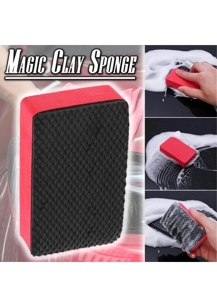 【ayak Izi】 Sihirli Kil Sünger Bar Araba Pedi Blok Temizleme Silgi Balmumu Cila Pedi Aracı (Yurt Dışından)