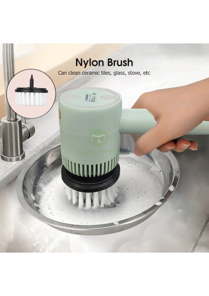 Maytto Elektrikli Ev Fırça Elektrikli Kablosuz Temizleme Fırçası El Fırçası Çok Fonksiyonlu Temizlik Mutfak Banyo Için (Yurt Dışından) fırsatları