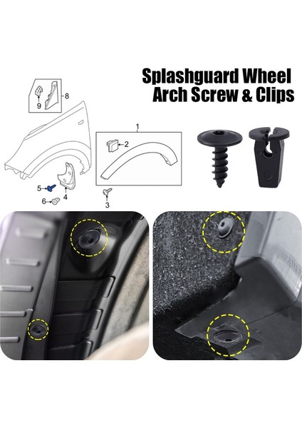 10 Takım Araba Çamurluk Astar Yapış Vidalar Kapak Splashguard Tekerlek Arch Vida Tutucu Raptiye Klipleri Cıvata Oto Aksesuarları Için (Yurt Dışından) fırsatları