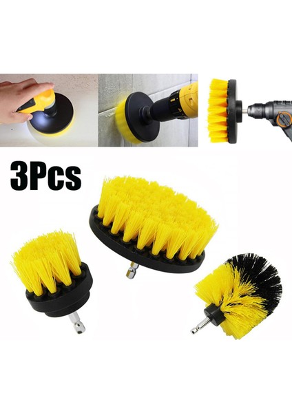[ayak Izi] 3 Adet/takım Güç Scrubber Temizleme Matkap Fırçası Kiremit Harç Araçları Küvet Temizleyici Combo Yuvarlak Temizleme Fırçası Halı Cam Lastik Elektrikli Scrubber Aksesuarları (Yurt Dışından)