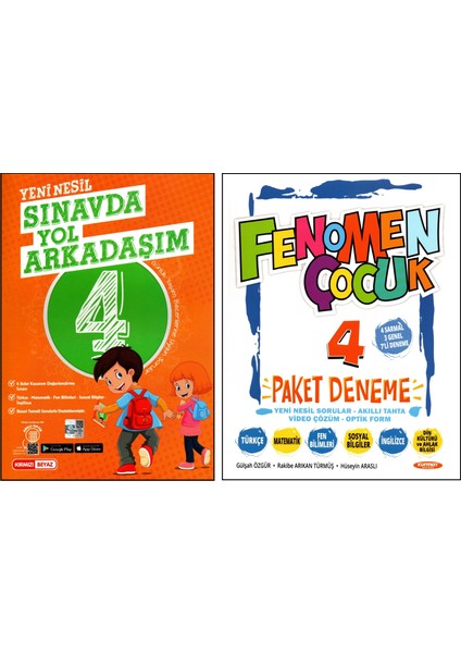 Fenomen Yayıncılık Fenomen+Kırmızı Beyaz 4. Sınıf Tüm Dersler Denemeler Paket Deneme ve Sınavda Yol Arkadaşım 2 Kitap