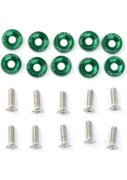 10 Adet M6X20 Araba Evrensel Modifikasyon Motor Vidalı Plaka Cıvata Aksesuarları (Yurt Dışından)