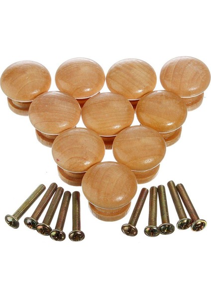 Flyeer 10 Adet 25MM Doğal Ahşap Ahşap Dolap Topuzu Çekmece Dolap Kapı Çekme Kolu (Yurt Dışından)