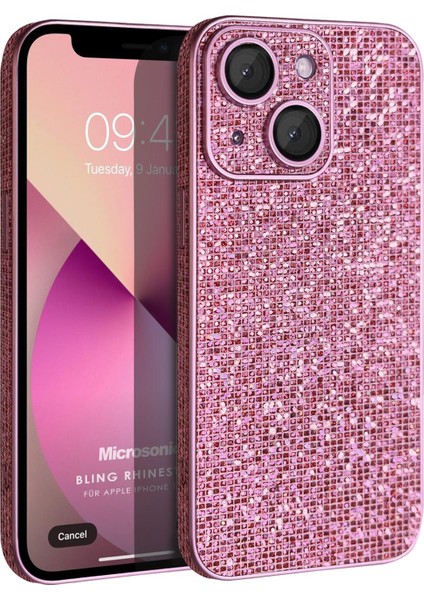 Apple iPhone 14 Plus Kılıf Bling Rhinestones Pembe
