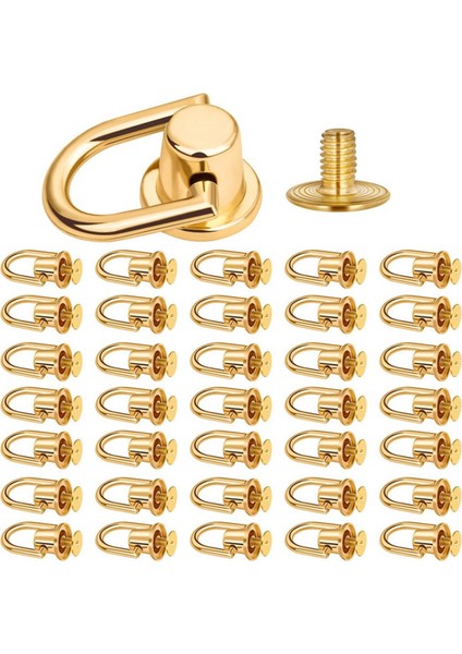 40 Adet Top Sonrası Kafa Düğmeleri Saplama Vidası Metal D Halka Perçinler Cüzdan Askısı Ayakkabı Aksesuarları (Yurt Dışından)