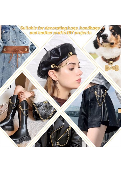 40 Adet Top Sonrası Kafa Düğmeleri Saplama Vidası Metal D Halka Perçinler Cüzdan Askısı Ayakkabı Aksesuarları (Yurt Dışından) modelleri