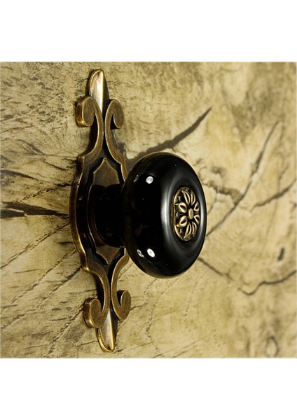 Flyeer Vintage Seramik Kapı Kolları Çekmece Dolap Dolap Dolap Çekme Kolu Siyah + Bronz (Yurt Dışından) fiyatları