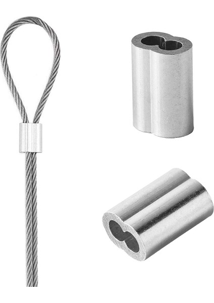 Jdxhlau 1/8 Inç 100 Adet Alüminyum Sıkma Döngü Kolu Tel Halat, Kablo Yüksük (Yurt Dışından) fırsatları