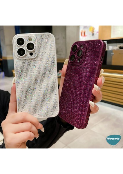 Apple iPhone 15 Kılıf Bling Rhinestones Pembe