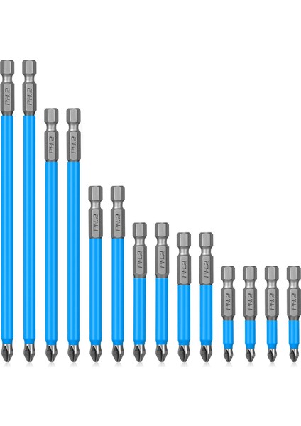 14 Adet Manyetik Kaymaz Tornavida Uçları Seti Darbeli Sürücü Bit Seti 1/4 Inç Hex Shank Çapraz Matkap Ucu Seti (Yurt Dışından)