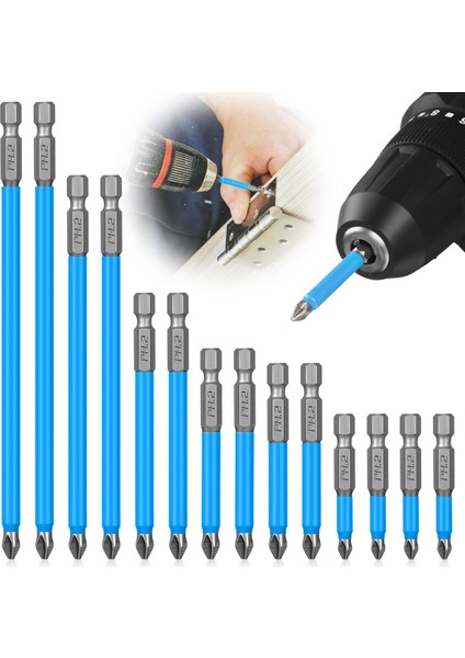 14 Adet Manyetik Kaymaz Tornavida Uçları Seti Darbeli Sürücü Bit Seti 1/4 Inç Hex Shank Çapraz Matkap Ucu Seti (Yurt Dışından) fiyatları