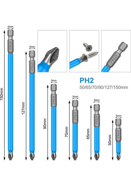 14 Adet Manyetik Kaymaz Tornavida Uçları Seti Darbeli Sürücü Bit Seti 1/4 Inç Hex Shank Çapraz Matkap Ucu Seti (Yurt Dışından) modelleri