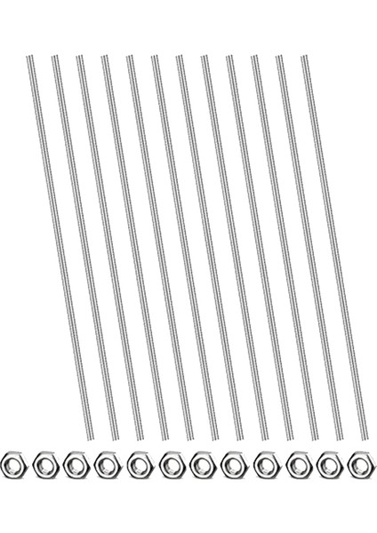 12 Adet 8/32 Inç M4 Dişli Çubuklar Saplamalar Altıgen Somunlu Yedek Yedek Parçalar 300MM Uzun M4 Paslanmaz Çelik Tam Çubuk Dişli (300MM) (Yurt Dışından)