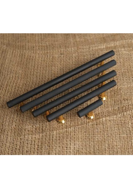 Mobilya Dolap Kulpu Mutfak Çekmece Kulpu Çizgili Dal Siyah Gold 96 mm ( 9,6 cm ) 5 Adet fiyatları