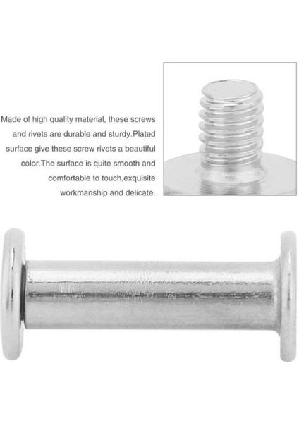 20 Adet Vida Perçin M5 Kaplama Düz Kafa Kitap Albümü Yapış Bağlama Seti Dıy Zanaat Donanım Bağlantı Elemanı Delikten (Yurt Dışından)