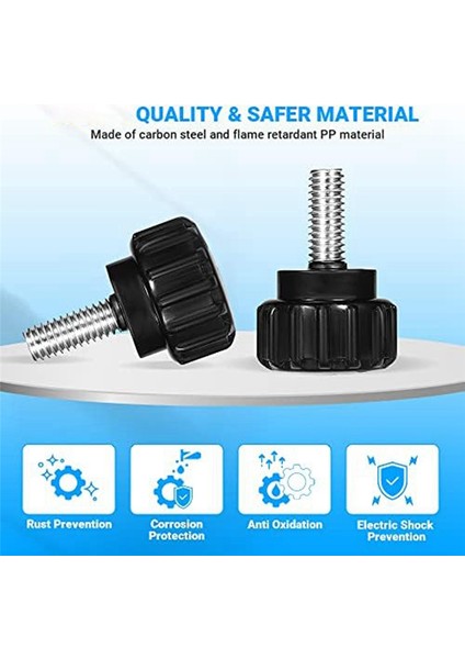 Dişli Tırtıllı Kelebek Vida, 20 Adet M4 x 10 mm Montaj Cıvataları Vidalı Topuzlar Saplar Siyah Yuvarlak Sıkma Vidası Topuzlar Yedek Yedek Parçalar (Yurt Dışından) indirimleri