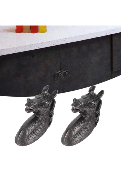 Mobilya Aksesuarları 2 Takım Modern Şık Dolap Kolları At Kafası Çekme Mutfak Dolap Çekmece Kapı Topuzu (Yurt Dışından) fiyatları