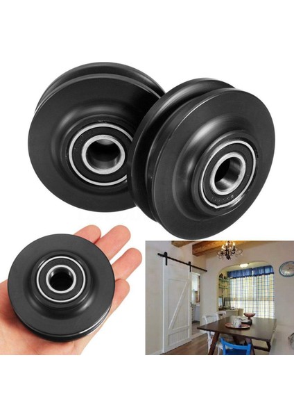 Quanbu 2 Adet Çift Rulman Ahır Kapısı Kasnağı Amerikan Sürgülü Kapı Kasnağı Dolap Pencere Kasnağı (Yurt Dışından)