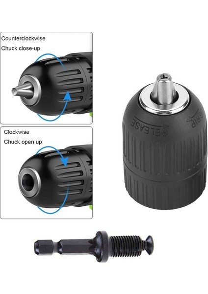2 Parça El-Sıkı Chuck Seti Adaptörü Ağır Hizmet Tipi 13MM Anahtarsız Matkap Chuck ile Adaptör Donanım Araçları (Yurt Dışından) modelleri