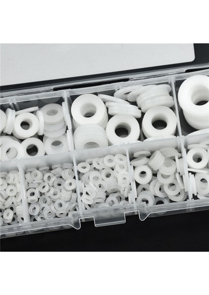 500 Adet Beyaz Naylon Düz Yıkama Conta Seti M2 M2.5 M3M4M5 M6 M8 M10 Plastik Sızdırmazlık O-Ringleri Çeşitler Kiti Bağlantı Elemanı Yedek Parça Aksesuarları (Yurt Dışından)