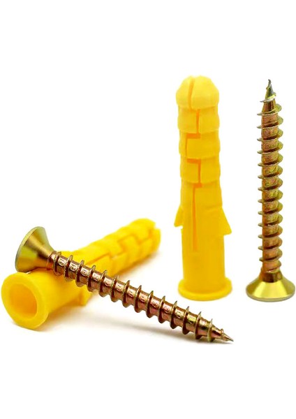 10 Takım Sarı Duvar Ankrajları Fişler Genişleme Borusu Boru Duvar Dübelleri Fişler Kendinden Kılavuzlu Plastik Boru + Metal Genişleme Vidası Cıvata (Yurt Dışından) fiyatları