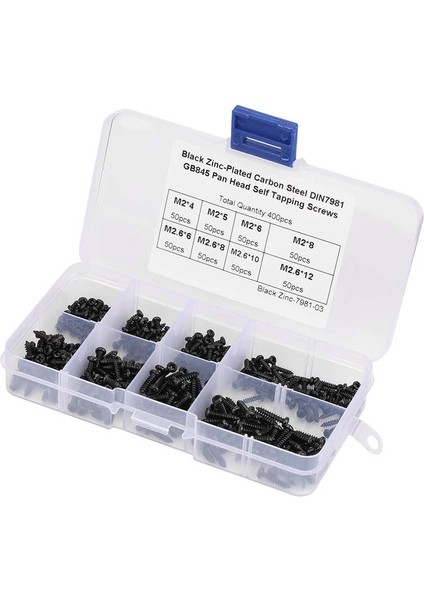 Dokunarak Vida 400 Adet Paslanmaz Çelik Kendiliğinden Sondaj M2/m2.6 Çapraz Tava Kafa Seti Hizalama Kiti Dıy Ağaç Işleme Siyah (Yurt Dışından) modelleri