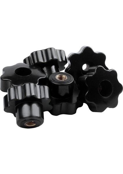 Topuzlar-6 x Sıkıştırma Topuzu 5 x Yıldız Şekilli Topuzlar-Siyah (Yurt Dışından)