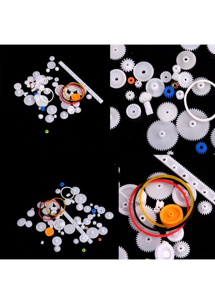 60 Adet Plastik Dişli Seti Dıy Raf Kasnak Kayış Solucan Tek Çift Dişliler (Yurt Dışından)