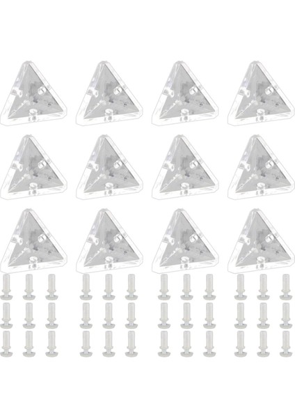 Yarı Şeffaf Vidalar ile 12 Adet Akrilik Köşe Braketleri Şeffaf 3 Delikli Sağ Açı Bağlantı Braketi Braketleri (Yurt Dışından)
