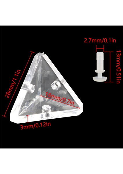 Yarı Şeffaf Vidalar ile 12 Adet Akrilik Köşe Braketleri Şeffaf 3 Delikli Sağ Açı Bağlantı Braketi Braketleri (Yurt Dışından) fiyatları