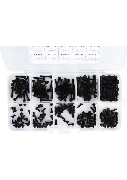 300 Adet M2 Paslanmaz Çelik Altıgen Vida Somunları Cıvata Kapağı Soket Çeşitler Kutusu Yeni (Yurt Dışından)