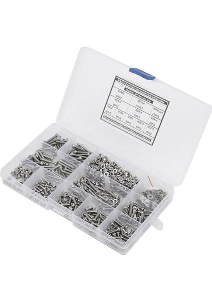 Yuvarlak Başlı Vida Somunu 810 Adet 304 Paslanmaz Çelik M3 Conta Çeşitleri Seti Kiti (Yurt Dışından) fiyatları