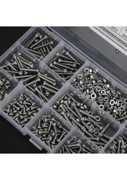 Yuvarlak Başlı Vida Somunu 810 Adet 304 Paslanmaz Çelik M3 Conta Çeşitleri Seti Kiti (Yurt Dışından) indirimleri
