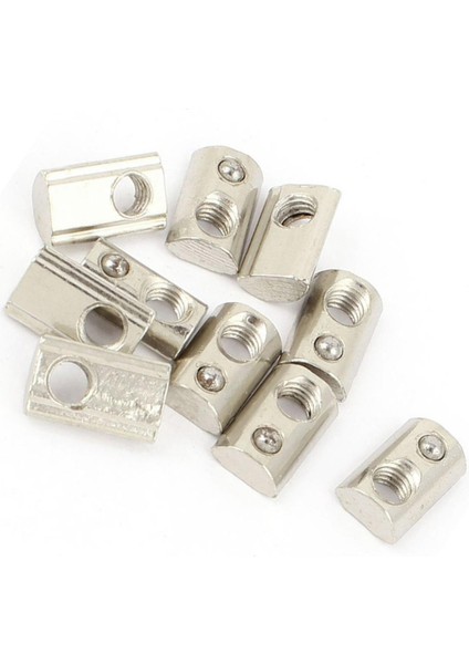 Flyeer 10 Adet 20 Serisi M5 Sürgülü Bilyalı Yaylı T Yuvası Somun 13.6mmx8.5mmx4.3mm (Yurt Dışından)