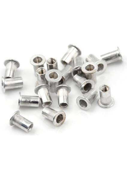 20 Adet Alüminyum Alaşımlı Düz Kafa Dişli Perçin Ekleme Nutsert Cap Perçin Somunu Eatop (Yurt Dışından)